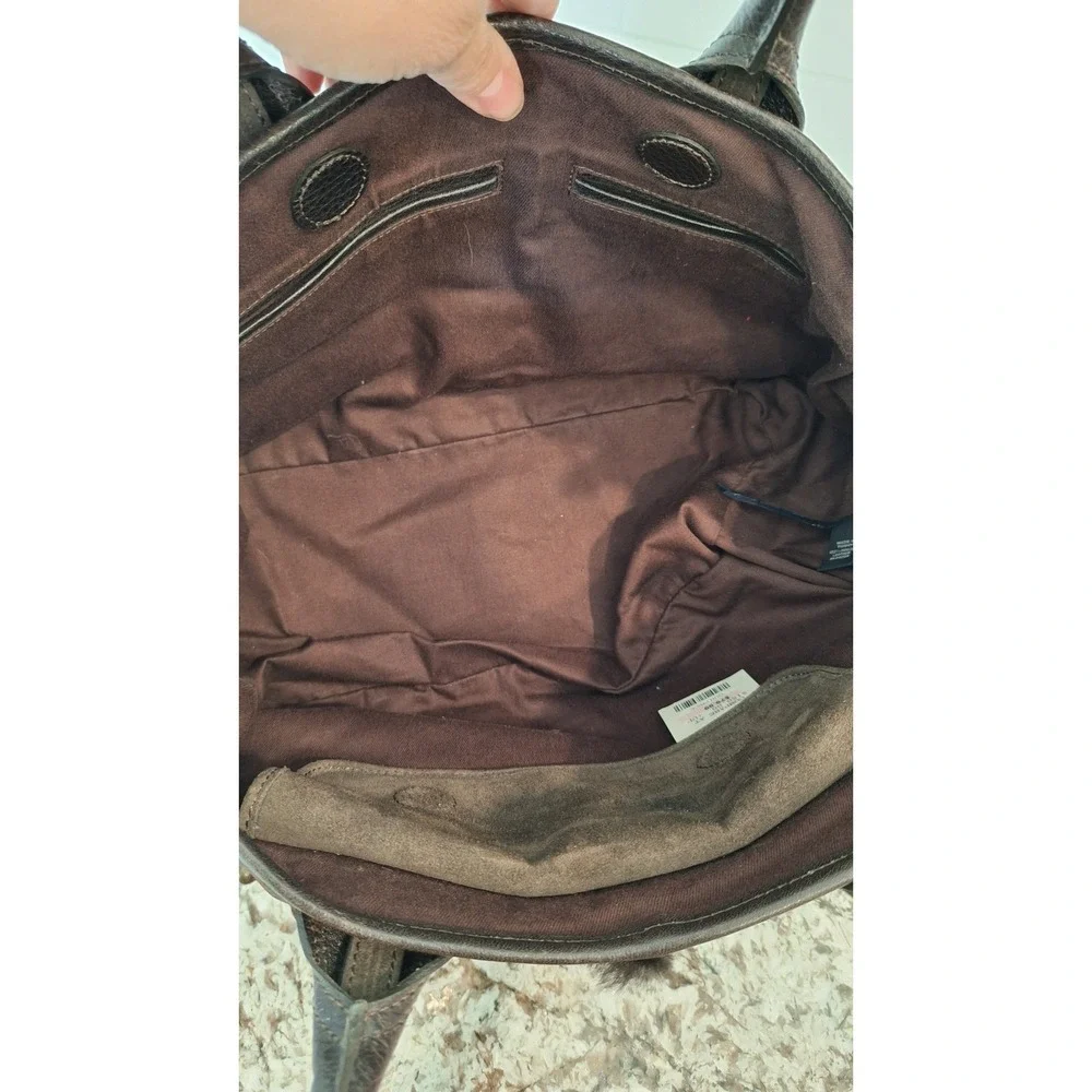 Banana Republic Suede Leather Fur Brown‎ Tote Bag